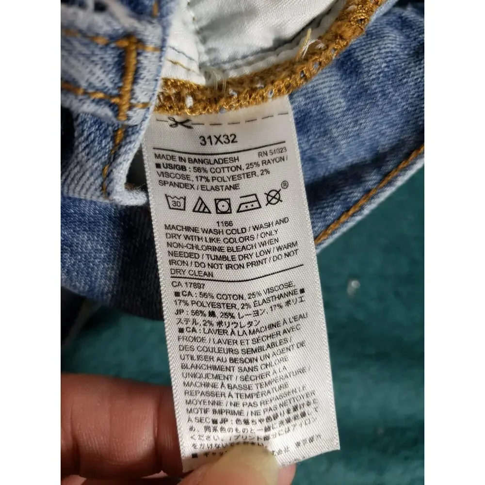 Banana Republic Jeans Size 31x32 Mens Blue Pant Stretch Mid Rise Travel Straight